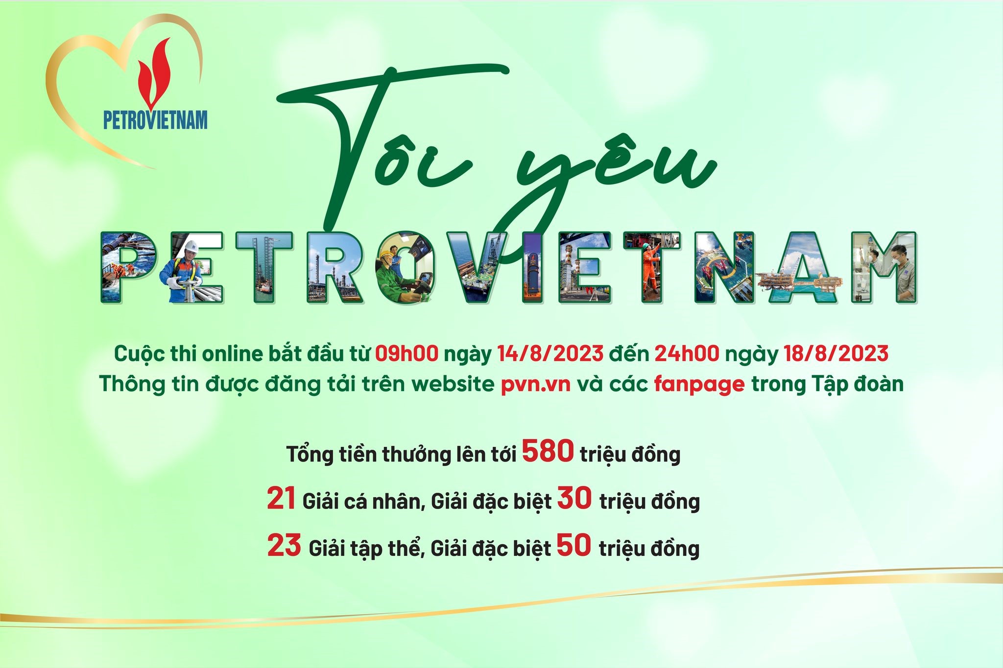 CUỘC THI ONLINE “TÔI YÊU PETROVIETNAM” TỪ NGÀY 14/8/2023